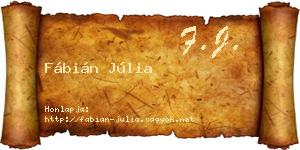 Fábián Júlia névjegykártya